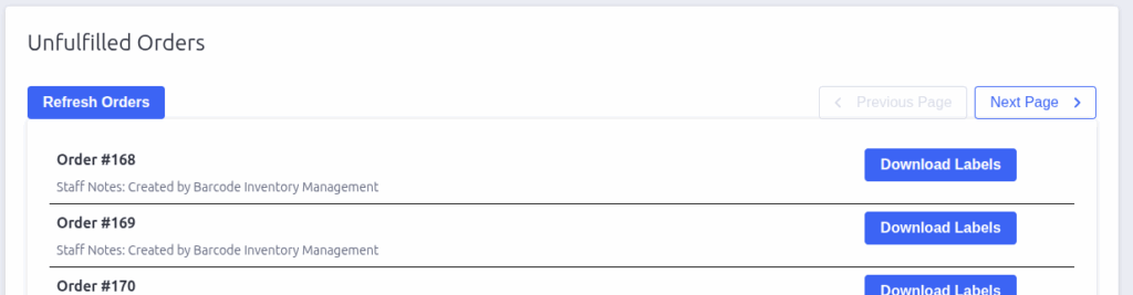 List unfulfilled orders